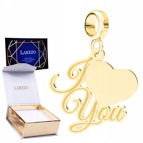 Charms wiszący złoty I Love You srebro 925 LAREZO