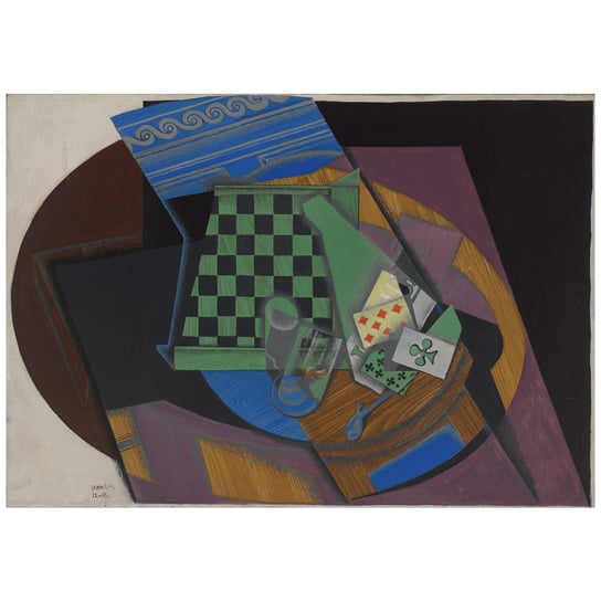 Checkerboard And Playing Cards - J. Gris 50x70 Legendarte