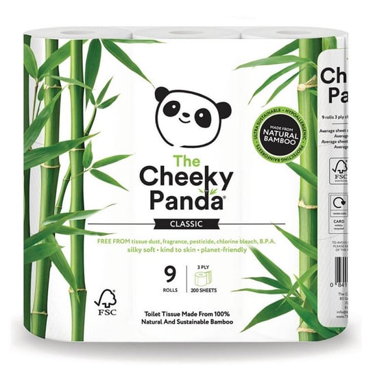 Cheeky Panda 100% Bambusowy Papier toaletowy 9 rolek Cheeky Panda