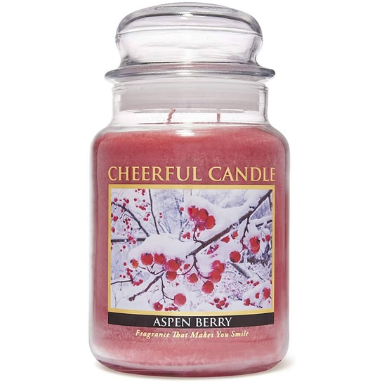 Cheerful Candle duża świeca zapachowa w szklanym słoju 2 knoty 24 oz 680 g - Aspen Berry Inna marka