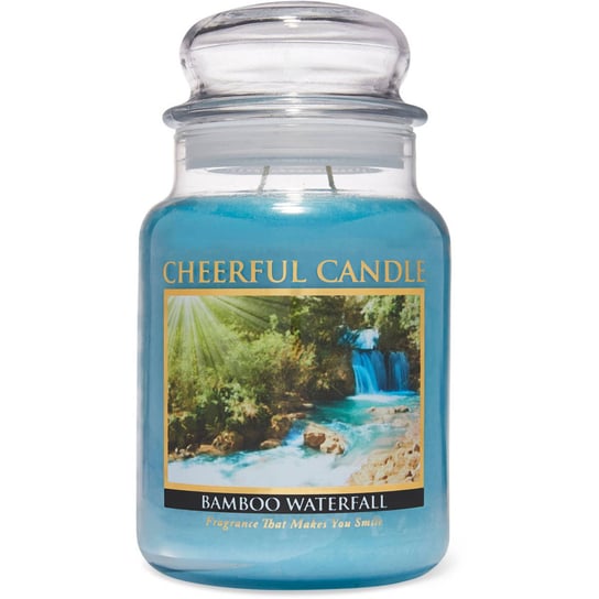Cheerful Candle duża świeca zapachowa w szklanym słoju 2 knoty 24 oz 680 g - Bamboo Waterfall Inna marka