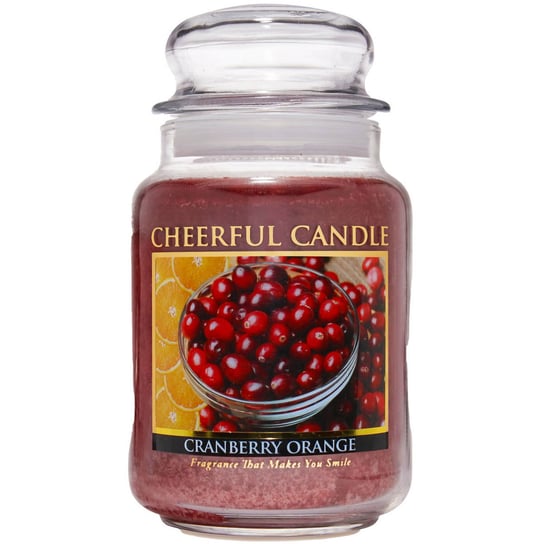 Cheerful Candle duża świeca zapachowa w szklanym słoju 2 knoty 24 oz 680 g - Cranberry Orange Inna marka