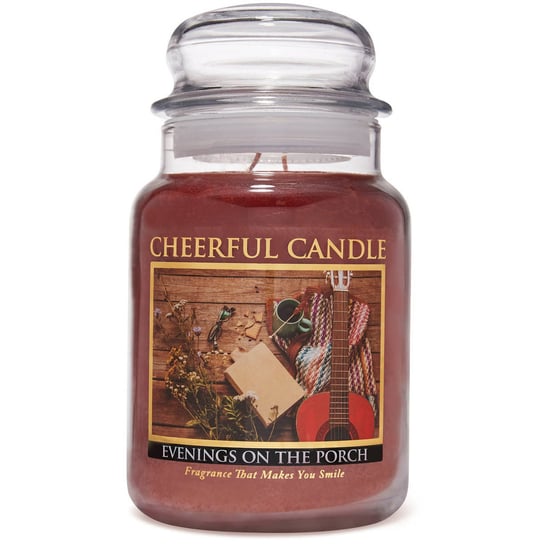 Cheerful Candle duża świeca zapachowa w szklanym słoju 2 knoty 24 oz 680 g - Evenings on the Porch Inna marka
