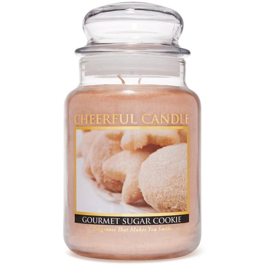Cheerful Candle duża świeca zapachowa w szklanym słoju 2 knoty 24 oz 680 g - Gourmet Sugar Cookie Inna marka