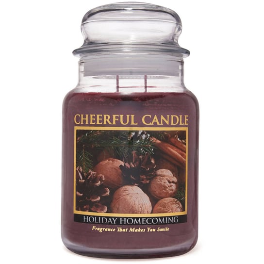 Cheerful Candle duża świeca zapachowa w szklanym słoju 2 knoty 24 oz 680 g - Holiday Homecoming Inna marka