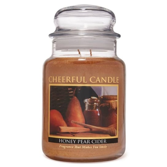 Cheerful Candle duża świeca zapachowa w szklanym słoju 2 knoty 24 oz 680 g - Honey Pear Cider Inna marka