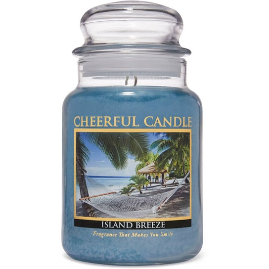 Cheerful Candle duża świeca zapachowa w szklanym słoju 2 knoty 24 oz 680 g - Island Breeze Inna marka