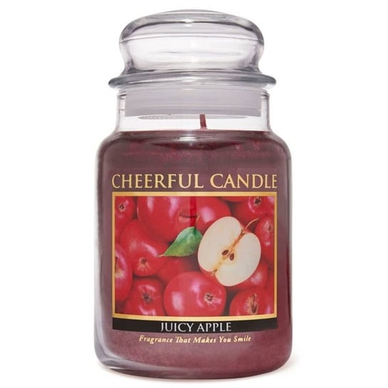 Cheerful Candle duża świeca zapachowa w szklanym słoju 2 knoty 24 oz 680 g - Juicy Apple Inna marka