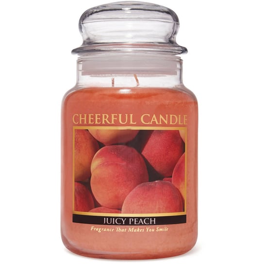 Cheerful Candle duża świeca zapachowa w szklanym słoju 2 knoty 24 oz 680 g - Juicy Peach Inna marka