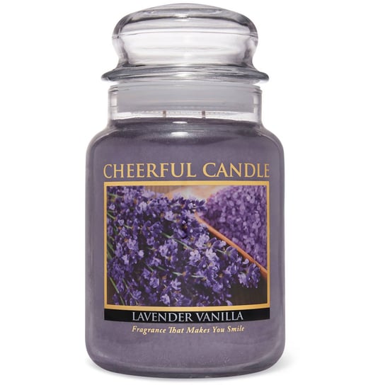 Cheerful Candle duża świeca zapachowa w szklanym słoju 2 knoty 24 oz 680 g - Lavender Vanilla Inna marka