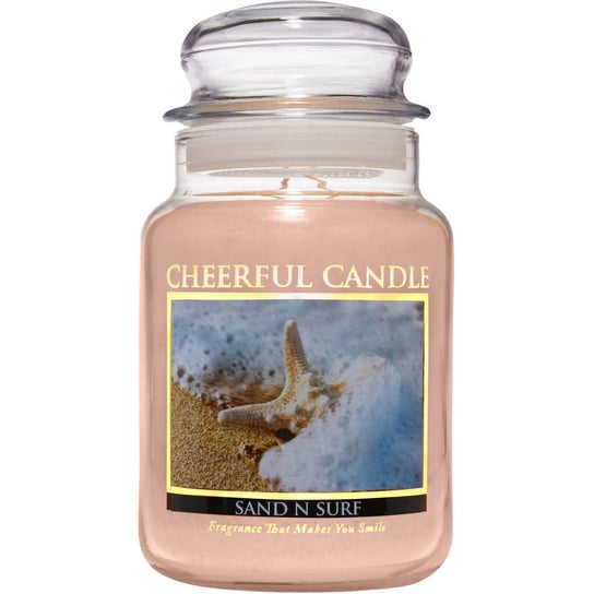 Cheerful Candle duża świeca zapachowa w szklanym słoju 2 knoty 24 oz 680 g - Sand N Surf Inna marka