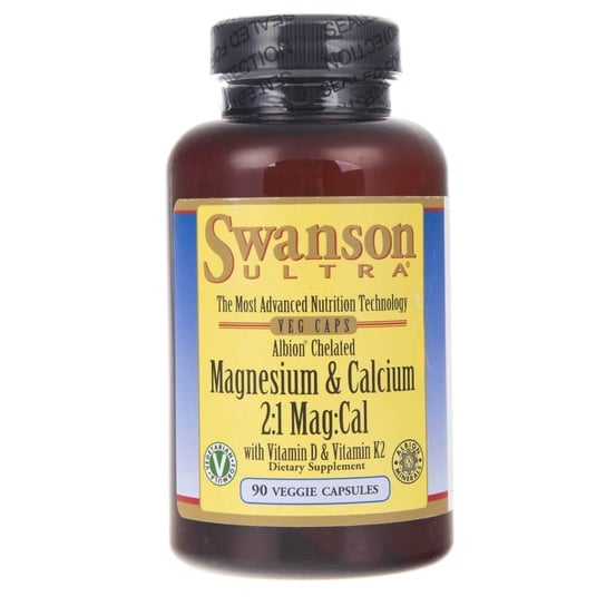 Chelat wapnia i magnezu z D i K2 SWANSON, Suplement diety, 90 kaps. Swanson
