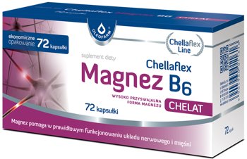 Chellaflex Magnez B6, suplement diety, 72 kapsułki Oleofarm