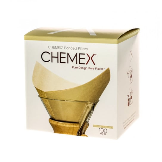 Chemex Brązowe Filtry Kwadratowe Papierowe - 6, 8, 10 Filiżanek Chemex