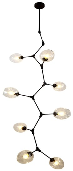 Chemistry black  vertical - 8-punktowa nowoczesna lampa wisząca czarna pionowa Iluminar