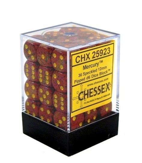 Chessex, Kostki, K6 Mercury, brązowy, 12 mm, 36 szt. Chessex