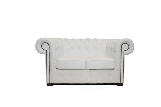 Chesterfield Sofa 2-osobowa Class Skórzana | Biały| 12 lat gwarancji Chesterfield