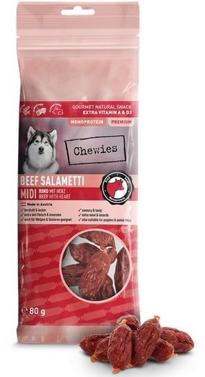 Chewies Beef Salametti Midi wołowina z sercami 80g CHEWIES