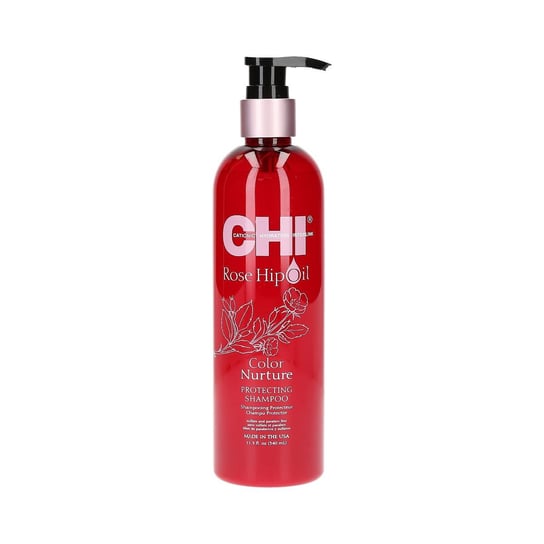 CHI, Rose Hip Oil, szampon ochronny do włosów farbowanych, 340 ml CHI