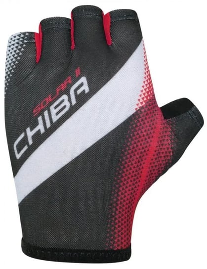 Chiba Solar II, Rękawiczki rowerowe, Czarno/Czerwone, rozmiar M Chiba
