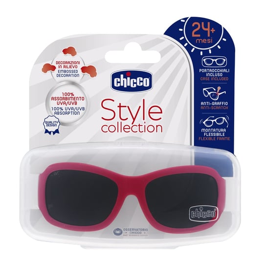 Chicco, Aviator Style, Okulary przeciwsłoneczne Boy, 24m+, Czerwone Chicco