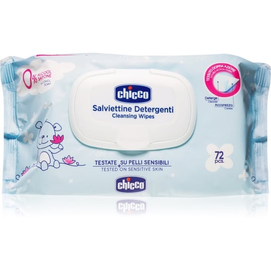 Chicco Cleansing Wipes Blue delikatne nawilżane chusteczki dla dzieci 72 szt. Chicco