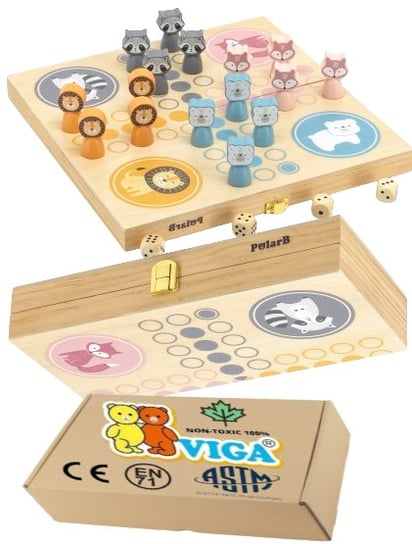 CHIŃCZYK DREWNIANY gra planszowa dla dzieci VIGA gry do przedszkola szkoły 3+ montessori PakaNiemowlaka