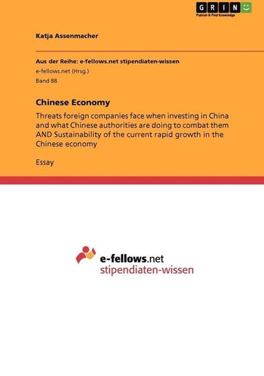 Chinese Economy Assenmacher Katja