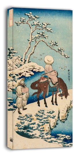 Chinese Official Pausing on a Bridge to View the Snow, Hokusai - obraz na płótnie 50x100 cm Inny producent