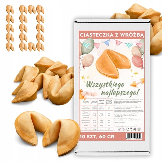Chińskie Ciasteczka z Wróżbą Wszystkiego Najlepszego Magia dla gości 10 szt Magia Ciast