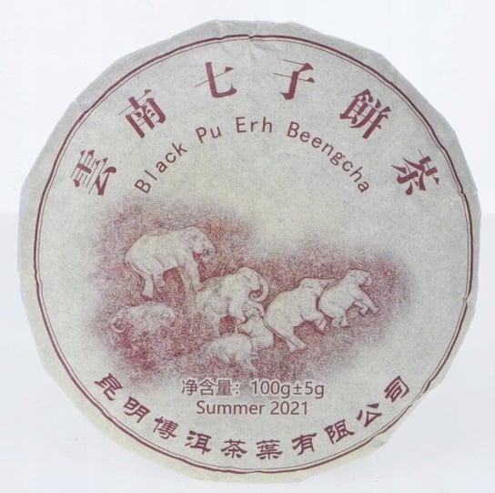 Chiny Pu-Erh Czarny Słoń Beeng Cha 100 g herbata prasowana czerwona Inna marka