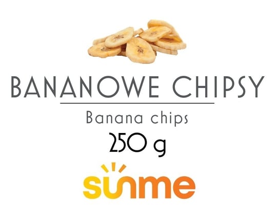 Chipsy bananowe 250 gram Sunme
