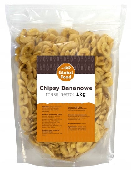 CHIPSY BANANOWE BANANY SUSZONE GLOBAL FOOD 1kg 1000g Inna marka