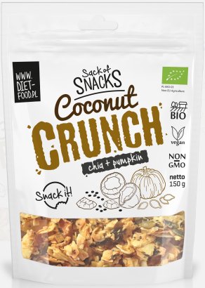Chipsy Kokosowe Coconut Crunch z Chia i Dynią BIO 150g - Diet Food Diet-food