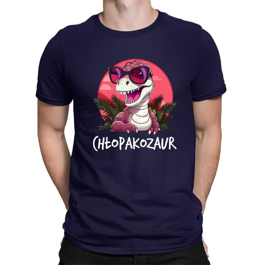 Chłopakozaur - męska koszulka na prezent Granatowa Koszulkowy