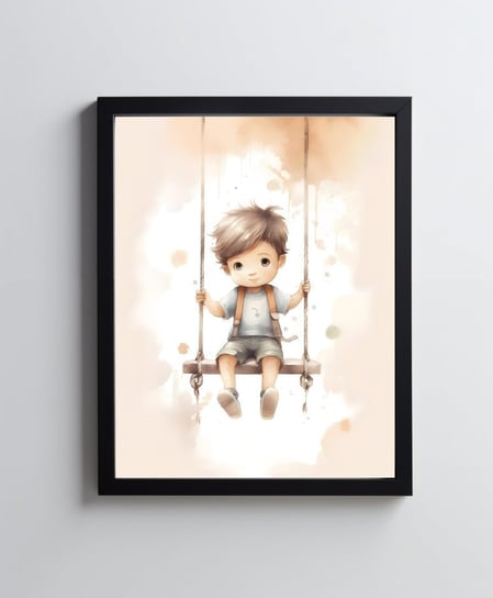 Chłopiec na huśtawce - 30x40 cm - Bez ramy Harmony Posters