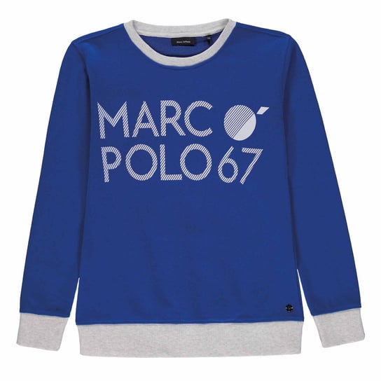 Chłopięca bluza z logo, długi rękaw, niebieska, Marc O'Polo Marc O'Polo