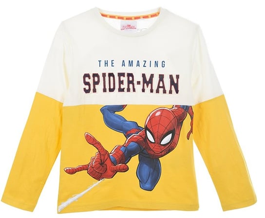 Chłopięca bluzka na długi rękaw w kolorze żółto - białym od Marvel Spider - Man Sun City