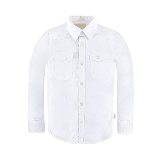 Chłopięca koszula z długim rękawem, biały, rozmiar 104 Kanz