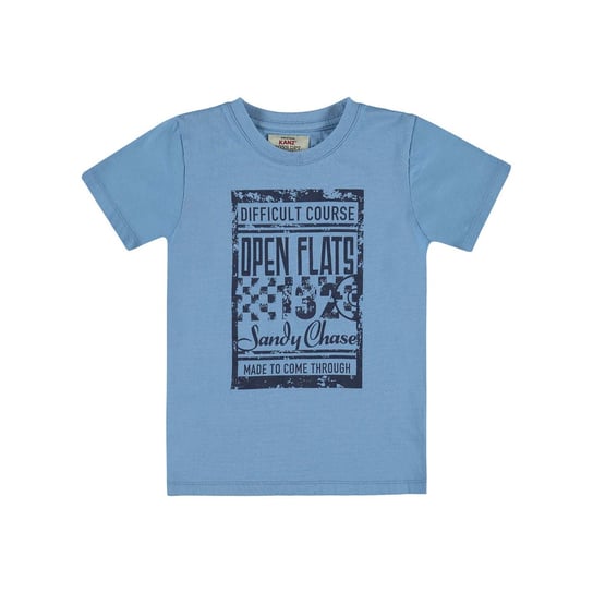 Chłopięca koszulka z krótkim rękawem, niebieski, rozmiar 152 Kanz
