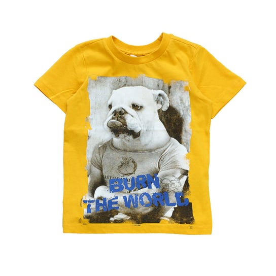 Chłopięca koszulka z krótkim rękawem, żółty, rozmiar 152 Kanz