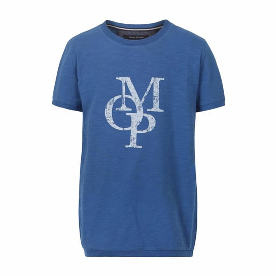Chłopięcy T-shirt z logo, krótki rękaw, niebieski, Marc O'Polo Marc O'Polo