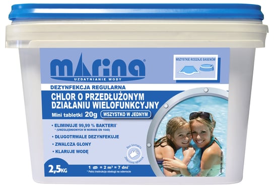 Chlor o przedłużonym działaniu, tabletki 20 g, 2,5 kg MARINA