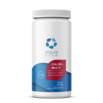 Chlortix Multi Tabletki 20G 1 Kg Środek Do Długotrwałej Dezynfekcji Wody Basenowej Aquastar Polgar