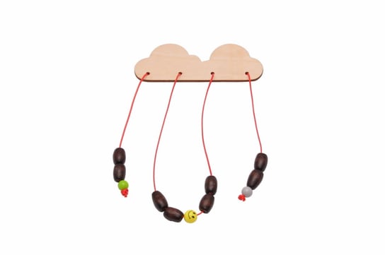 Chmurka sznureczki i drewniane koraliki Zabawki Sensoryczne