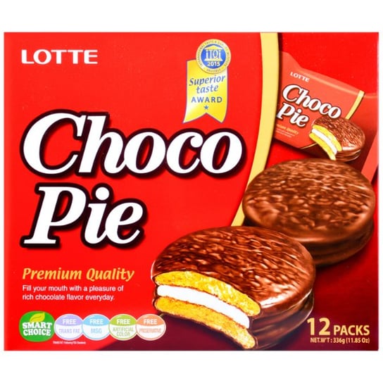 Choco Pie, ciastka biszkoptowe z pianką, pudełko (12 szt. x 28g) - Lotte Lotte