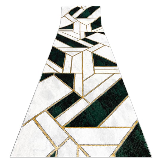 Chodnik EMERALD ekskluzywny 1015 glamour, stylowy marmur, geometryczny butelkowa zieleń / złoty 100 cm, 100x1100 cm Dywany Łuszczów
