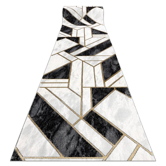 Chodnik EMERALD ekskluzywny 1015 glamour, stylowy marmur, geometryczny czarny / złoty 120 cm, 120x200 cm Dywany Łuszczów