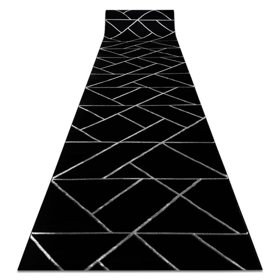 Chodnik EMERALD ekskluzywny 7543 glamour, stylowy geometryczny czarny / srebrny 120 cm, 120x200 cm Dywany Łuszczów