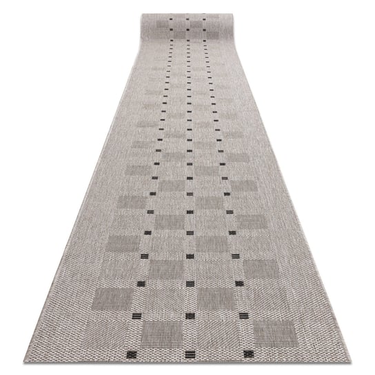 Chodnik SIZAL FLOORLUX wzór 20079 srebrny  / czarny 120 cm, 120x130 cm Dywany Łuszczów